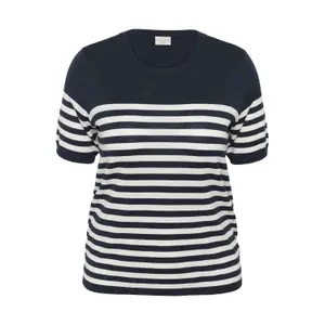 Sudadera rayada de manga corta para mujer KAFFE Curve Lizzy image-4