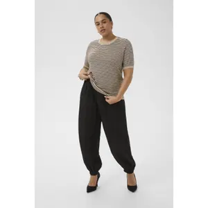 Sudadera rayada de manga corta para mujer KAFFE Curve Lizzy image-3