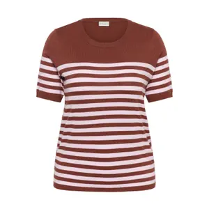 Sudadera rayada de manga corta para mujer KAFFE Curve Lizzy image-1