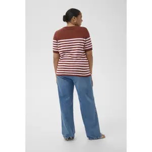 Sudadera rayada de manga corta para mujer KAFFE Curve Lizzy image-2