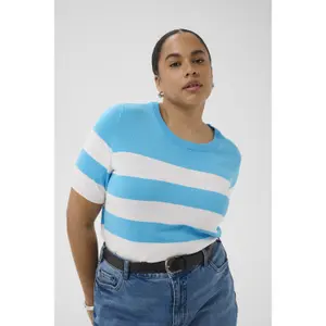 Sudadera rayada de manga corta para mujer KAFFE Curve Lizzy image-2