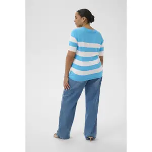 Sudadera rayada de manga corta para mujer KAFFE Curve Lizzy image-4