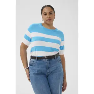 Sudadera rayada de manga corta para mujer KAFFE Curve Lizzy image-5