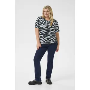 Women's short sleeve sweater KAFFE Curve Lizzy image-1