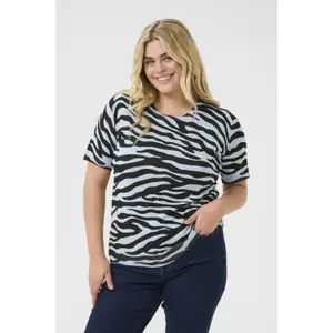 Women's short sleeve sweater KAFFE Curve Lizzy image-2