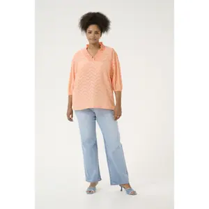 Long sleeve blouse for women KAFFE Curve Vitana image-1