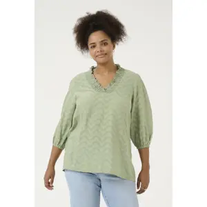 Long sleeve blouse for women KAFFE Curve Vitana image-2
