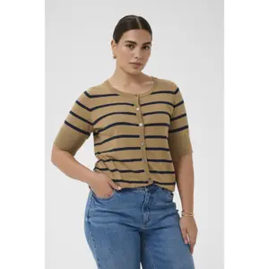 Women's short sleeve cardigan KAFFE Curve Lizzy image-2
