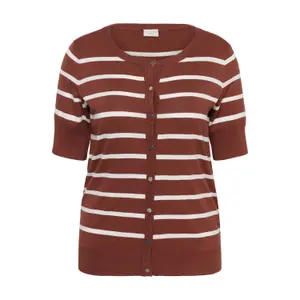 Women's short sleeve cardigan KAFFE Curve Lizzy image-0