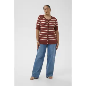 Women's short sleeve cardigan KAFFE Curve Lizzy image-1