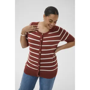 Women's short sleeve cardigan KAFFE Curve Lizzy image-2