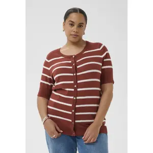 Women's short sleeve cardigan KAFFE Curve Lizzy image-3