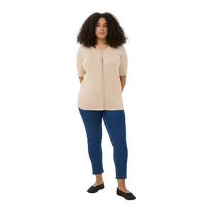 Women's short sleeve cardigan KAFFE Curve Lizzy image-1