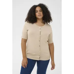 Women's short sleeve cardigan KAFFE Curve Lizzy image-2