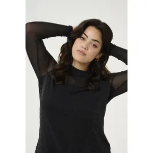Women's Long Sleeve Knit Blouse KAFFE Curve Olgie image-5