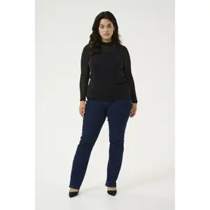 Women's Long Sleeve Knit Blouse KAFFE Curve Olgie image-2