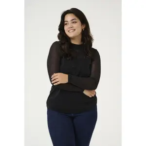 Women's Long Sleeve Knit Blouse KAFFE Curve Olgie image-1