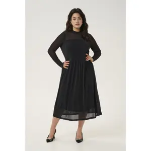Long sleeve knitted dress for women KAFFE Curve Olgie image-1