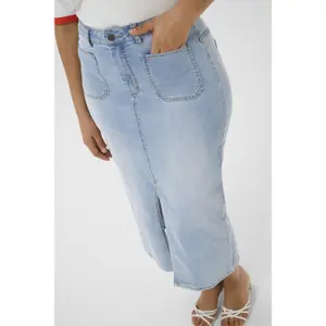 Denim skirt for women KAFFE Curve Sina image-5