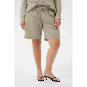 Women's shorts KAFFE Curve Nana Striped image-1