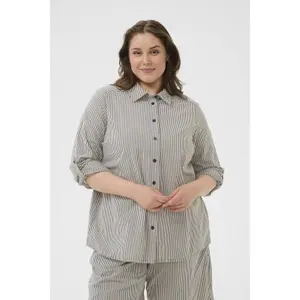 Woman's shirt KAFFE Curve Nana Striped image-1