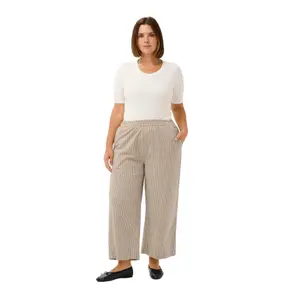Women's Trousers KAFFE Curve Nana Striped image-4