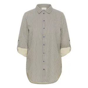 Ladies' tunic shirt KAFFE Curve Nana Striped image-0