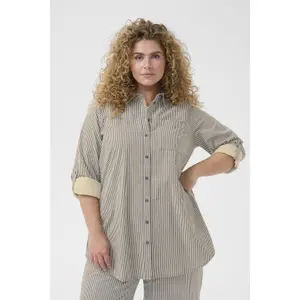 Ladies' tunic shirt KAFFE Curve Nana Striped image-1