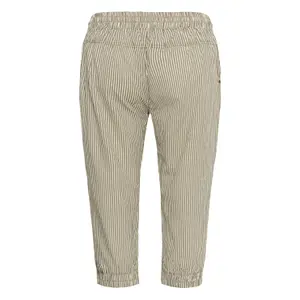 Women's Trousers KAFFE Curve Nana Striped Capri image-1