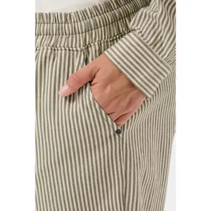 Women's Trousers KAFFE Curve Nana Striped Capri image-2