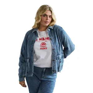 Women's denim jacket KAFFE Curve Elona image-1