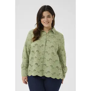 Women's long sleeve blouse KAFFE Curve KCTiara image-1