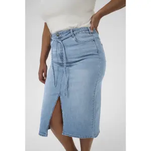 Denim skirt for women KAFFE Curve KCZarah image-5