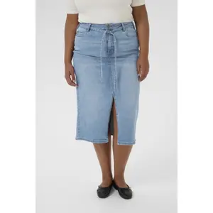 Denim skirt for women KAFFE Curve KCZarah image-1