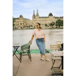 Denim skirt for women KAFFE Curve KCZarah image-6