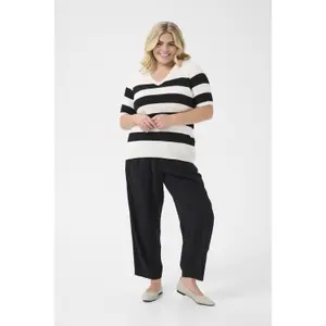 Sweter w paski z dekoltem w serek dla kobiet KAFFE Curve Lizzy image-2