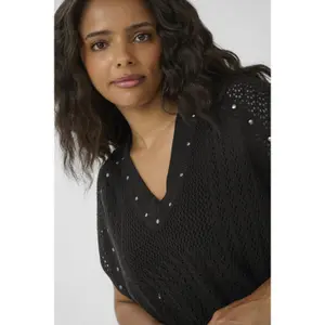 Poncho lavorato donna KAFFE Curve Rosa image-5