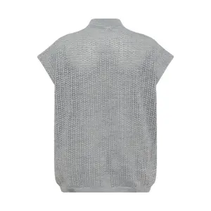 Poncho lavorato donna KAFFE Curve Rosa image-2