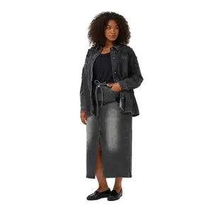 Denim skirt for women KAFFE Curve Ally image-3