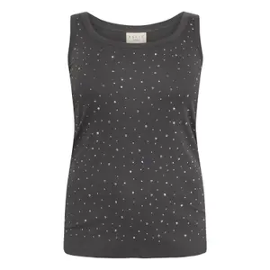 Γυναικείο αμάνικο μπλουζάκι KAFFE Curve Carina Rhinestone image-0