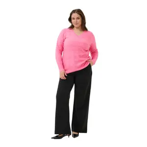 Women's V-neck sweater KAFFE Curve Niela image-1