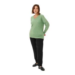 Women's V-neck sweater KAFFE Curve Niela image-1