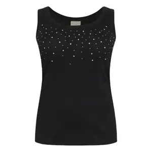 Γυναικείο αμάνικο μπλουζάκι KAFFE Curve KCCarina Rhinestone image-0