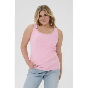 Women's tank top KAFFE Curve Carina Eyelets image-1