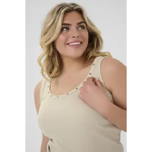 Women's tank top KAFFE Curve Carina Eyelets image-4