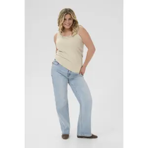 Women's tank top KAFFE Curve Carina Eyelets image-1