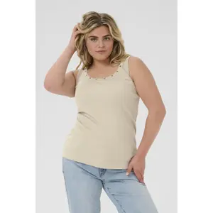 Women's tank top KAFFE Curve Carina Eyelets image-5
