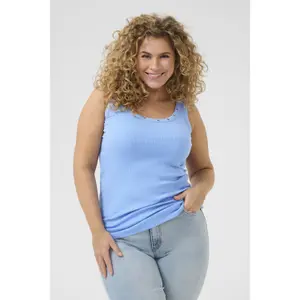 Women's tank top KAFFE Curve Carina Eyelets image-1