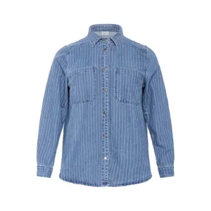 Women's long-sleeve denim shirt KAFFE Curve Reeca image-0
