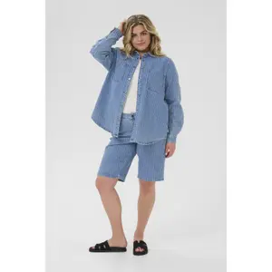 Women's long-sleeve denim shirt KAFFE Curve Reeca image-2